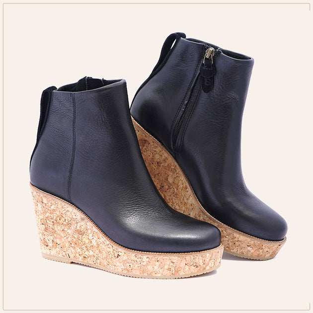 Cork wedge booties discount