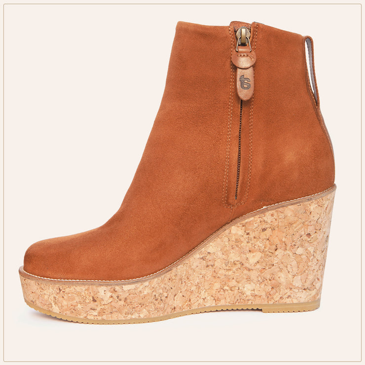 Camel Ankle Wedge Bootie - TSouls