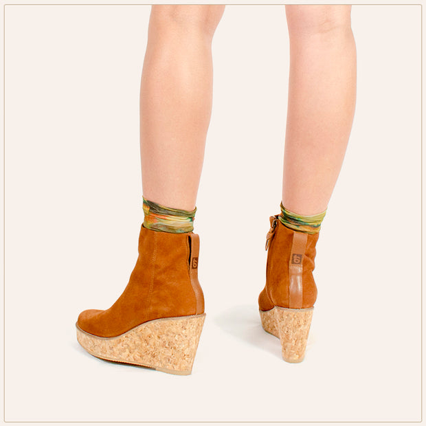 Camel Ankle Wedge Bootie - TSouls