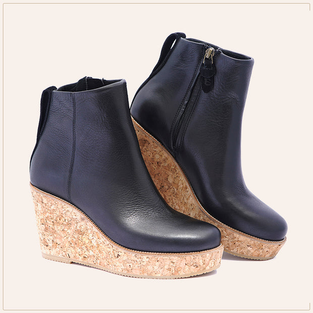 Black Ankle Wedge Bootie - TSouls
