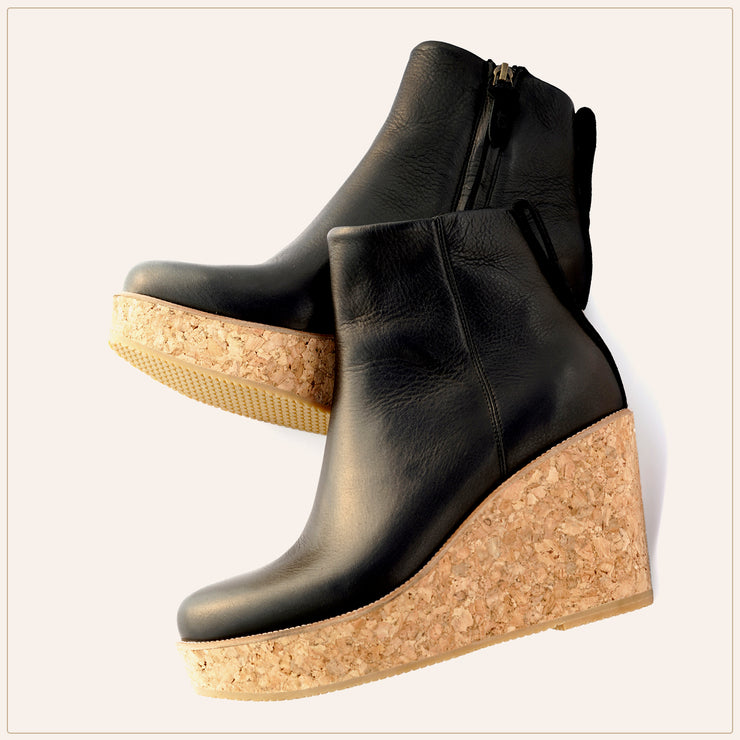 Black Ankle Wedge Bootie – TSouls