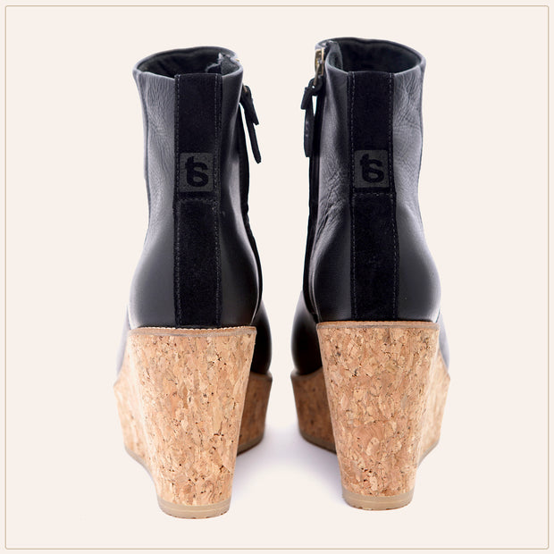 Black Ankle Wedge Bootie - TSouls
