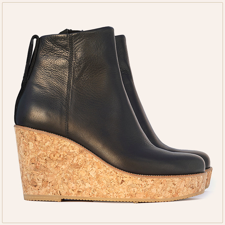 Black Ankle Wedge Bootie - TSouls