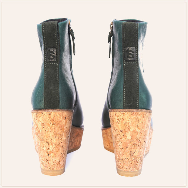Green Ankle Wedge Bootie - TSouls