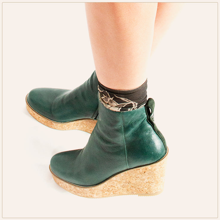 Green hot sale wedge booties